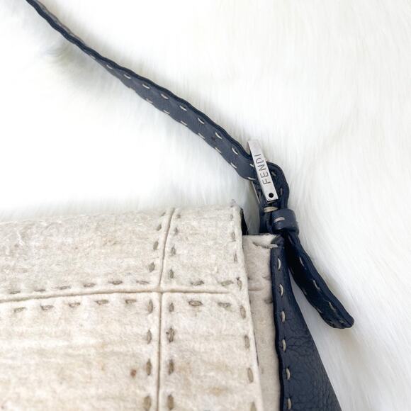 Fendi Black and Cream Shoulder Bag RARE mama baguette - Picture 8 of 15